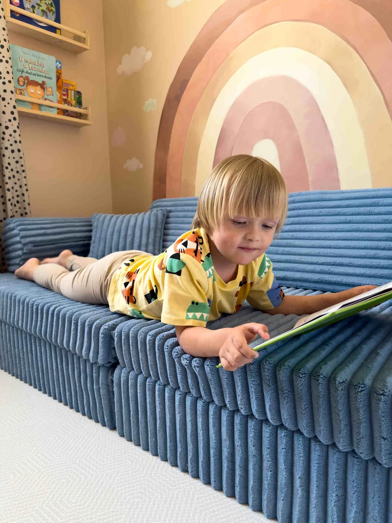 Canapé de jeu Montessori Confort en Tissu gaufré