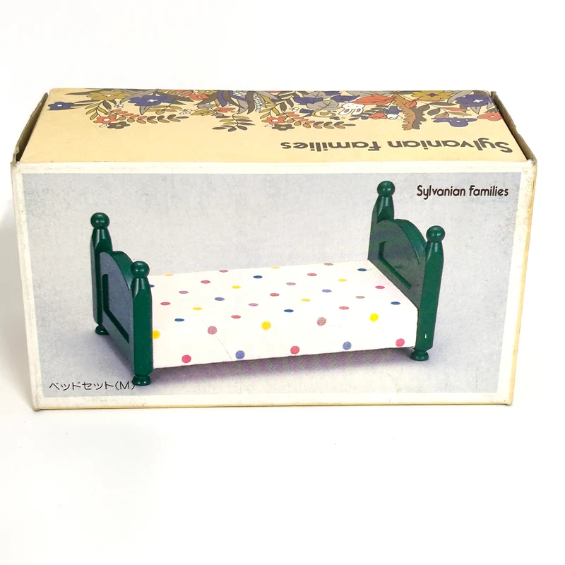 [used] Green Bed (M) Polka Dots Pink KA-08 Sylvanian Families Calico Critters