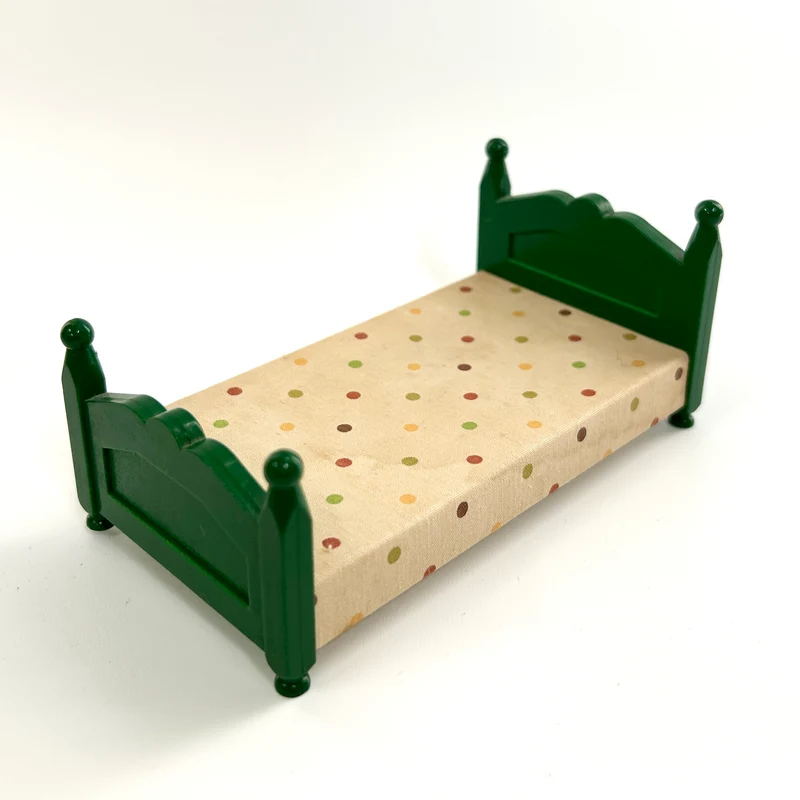 [used] Green Bed (L) Polka Dots White KA-07 Sylvanian Families Calico Critters