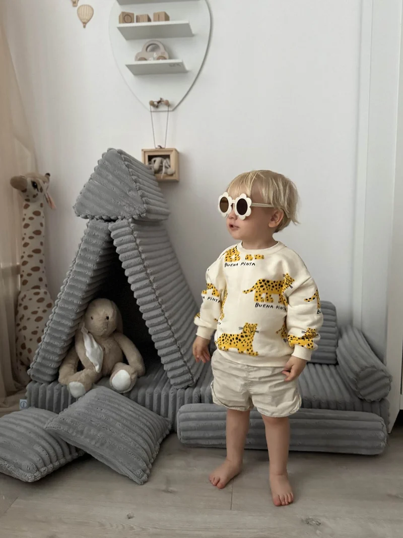 Canapé de jeu Montessori Mini Confort en Tissu gaufré