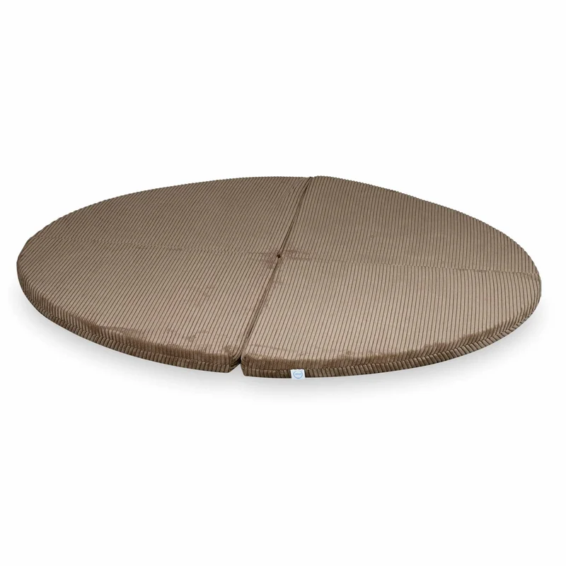 Tapis de jeu 160cm pour bébé, rond pliable en velours côtelé