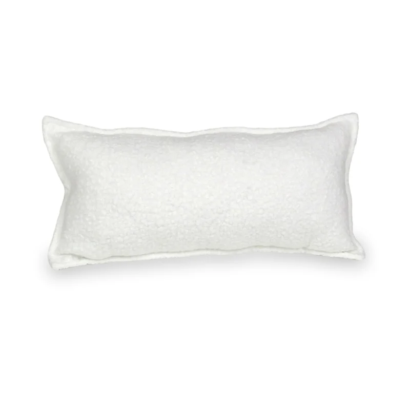 Grand coussin de jeu pour canapé en bouclé blanc