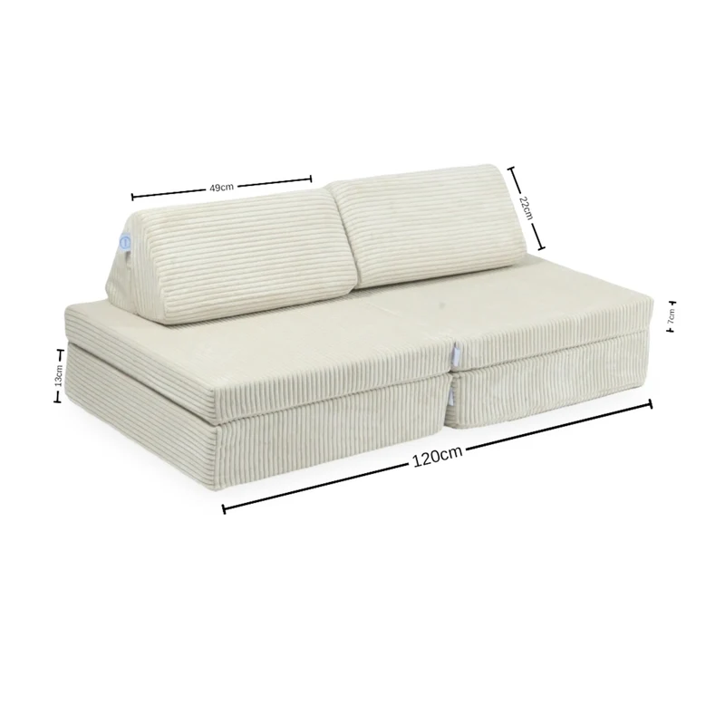 Canapé de jeu Montessori Mini Standard en Bouclé Blanc