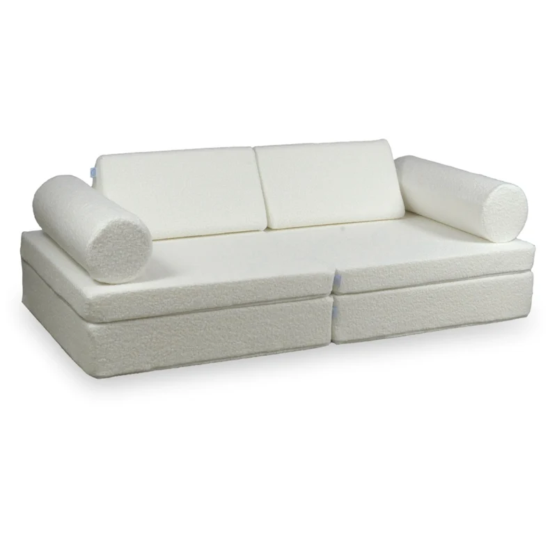 Canapé de jeu Montessori Confort Bouclé Blanc
