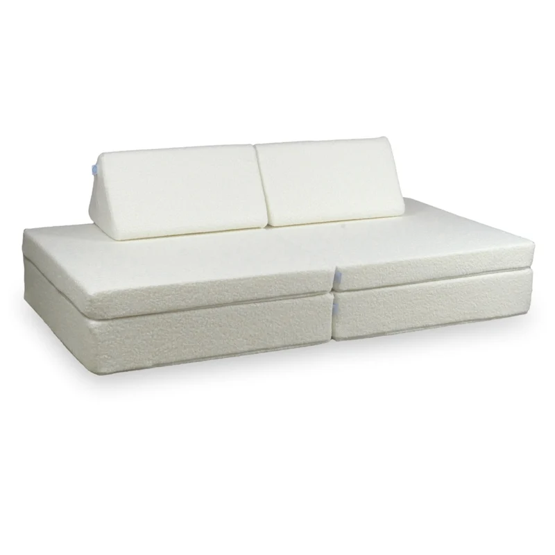 Canapé de jeu Montessori De Luxe Bouclé Blanc