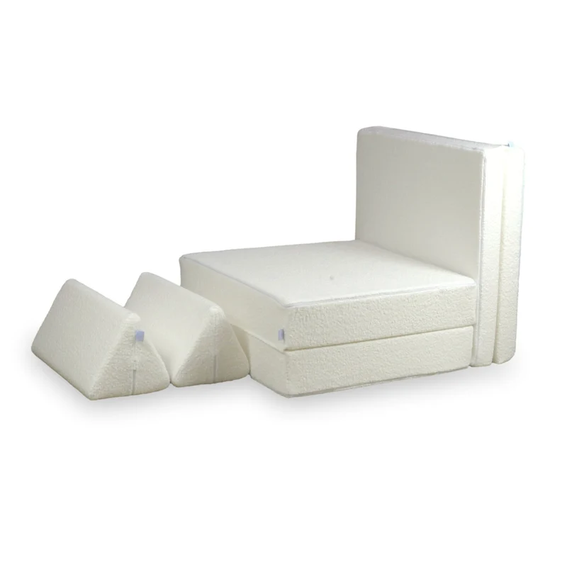Canapé de jeu Montessori De Luxe Bouclé Blanc