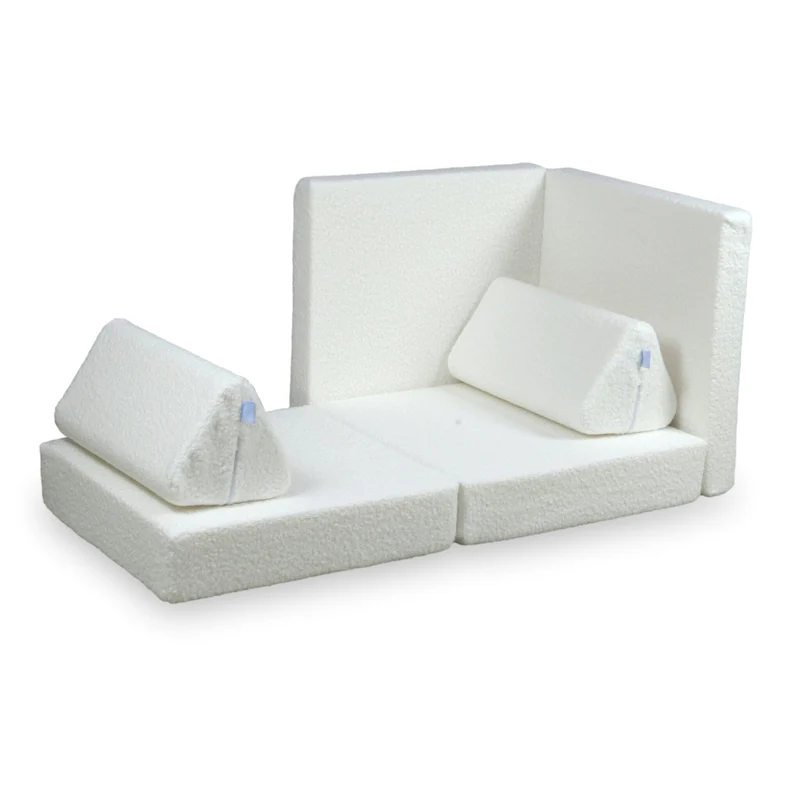 Canapé de jeu Montessori Mini Confort en Bouclé Blanc