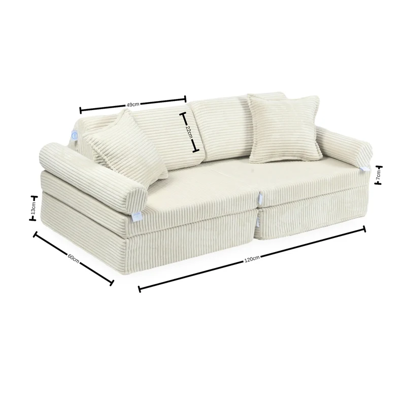 Canapé de jeu Montessori Mini Confort en Bouclé Blanc