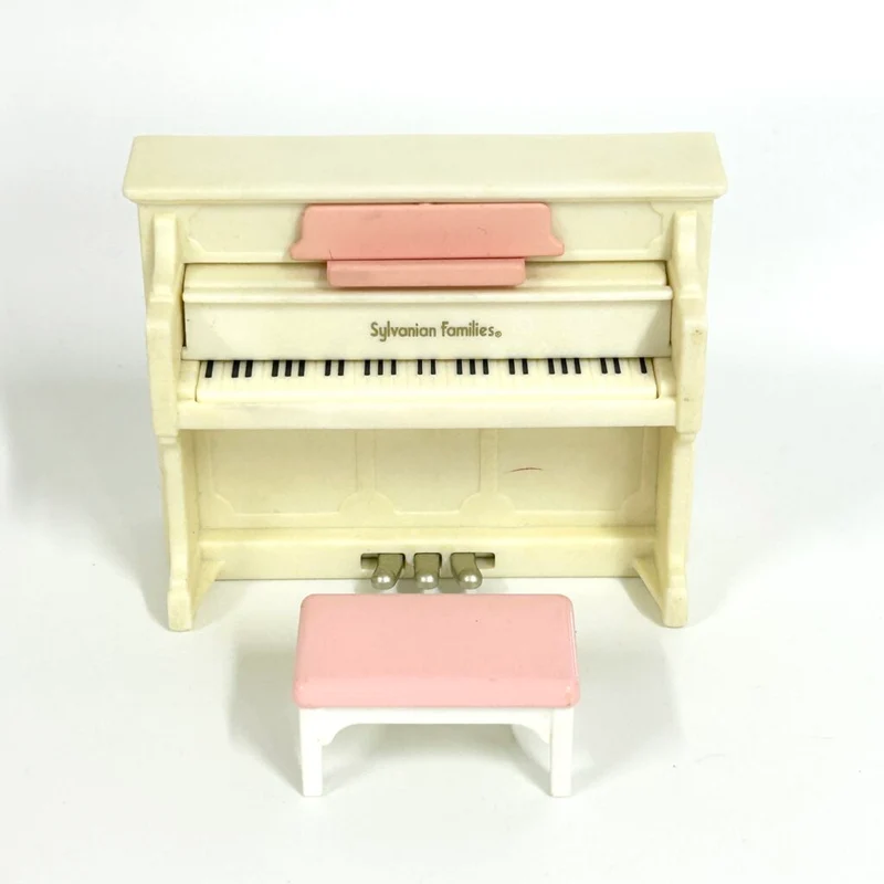 [used] White Upright Piano Sylvanian Families Calico Critters