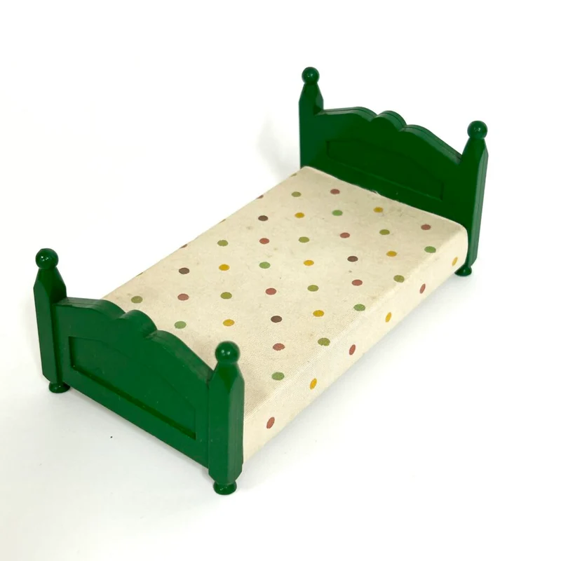 [used] Green Bed Polka Dots White KA-07 Sylvanian Families Calico Critters