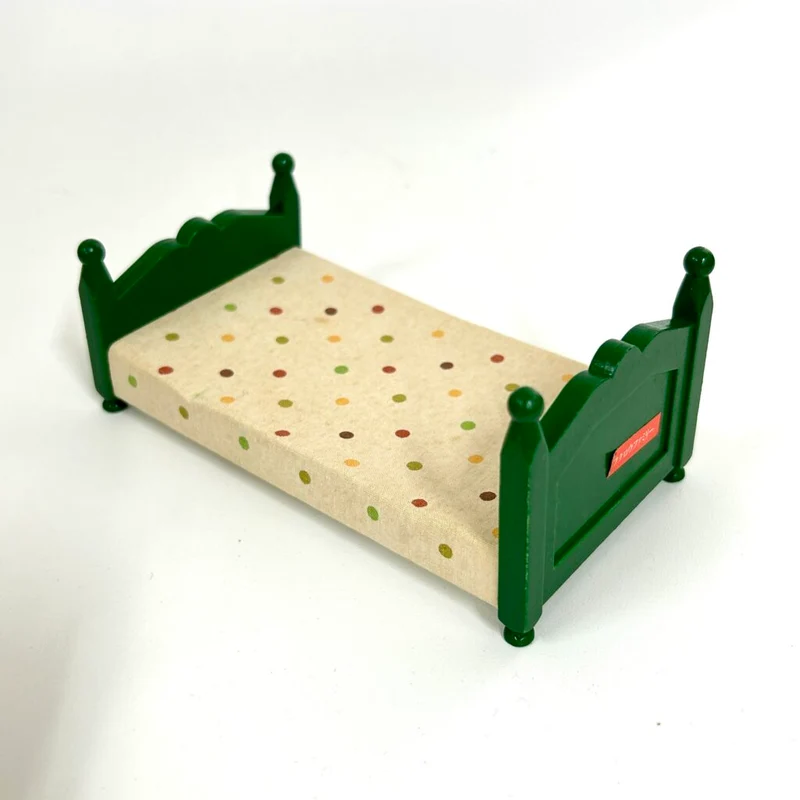 [used] Vintage Green Single Bed Sylvanian Families Calico Critters