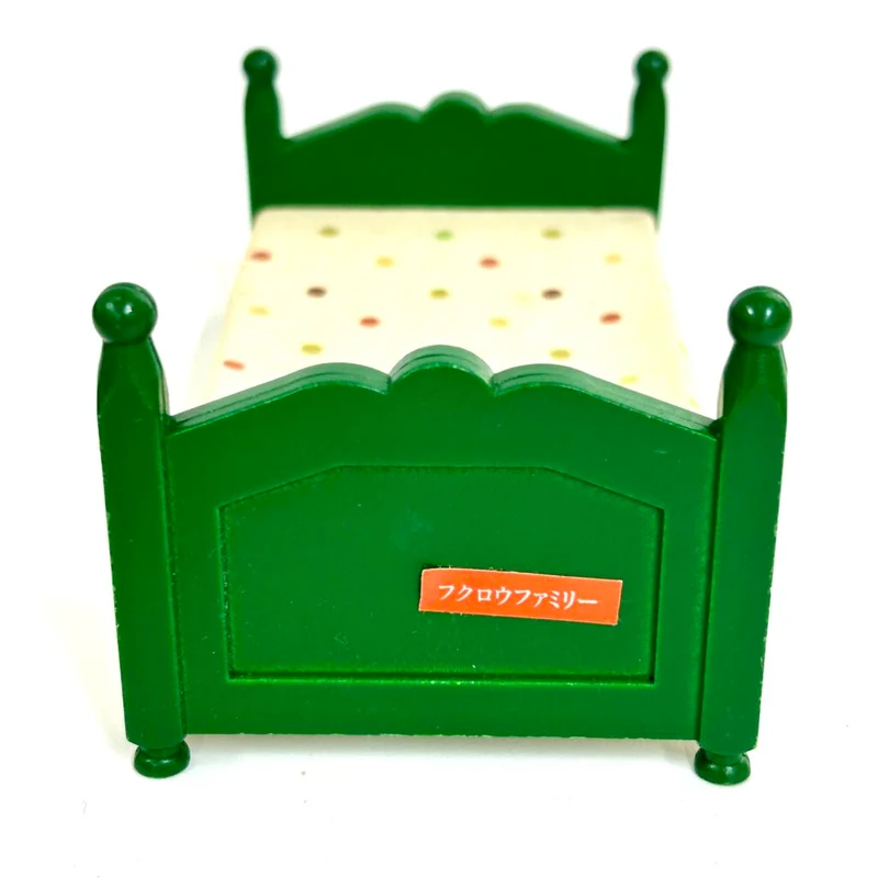 [used] Vintage Green Single Bed Sylvanian Families Calico Critters