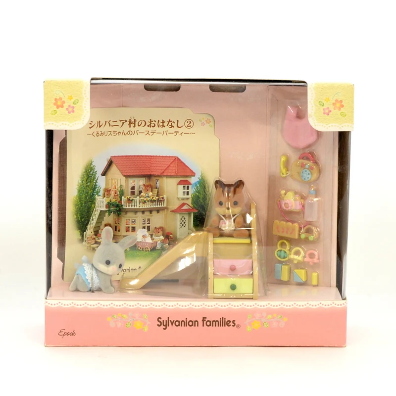 Slide Squirre, Cottontail Rabbit Baby G-02 2004 Sylvanian Families Calico Critters