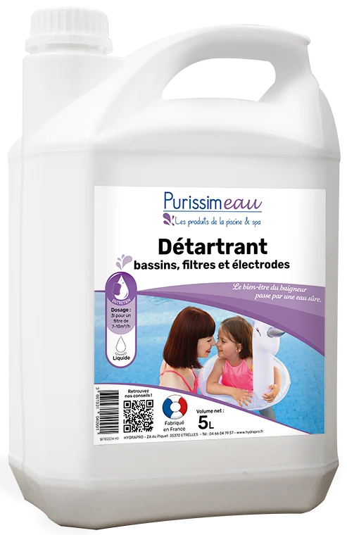 Descaler for pools, filters and electrodes