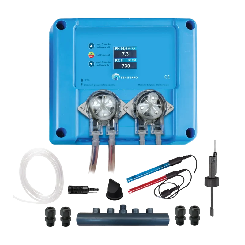 Pool TWIN COMBO - Doseur chlore/pH 12V compact - kit à monter soi-même - piscine/spa 1 à 150 m³