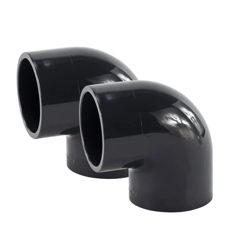 2x Coude PVC 90° 50 mm – tube pression 10 bar (2 pièces)
