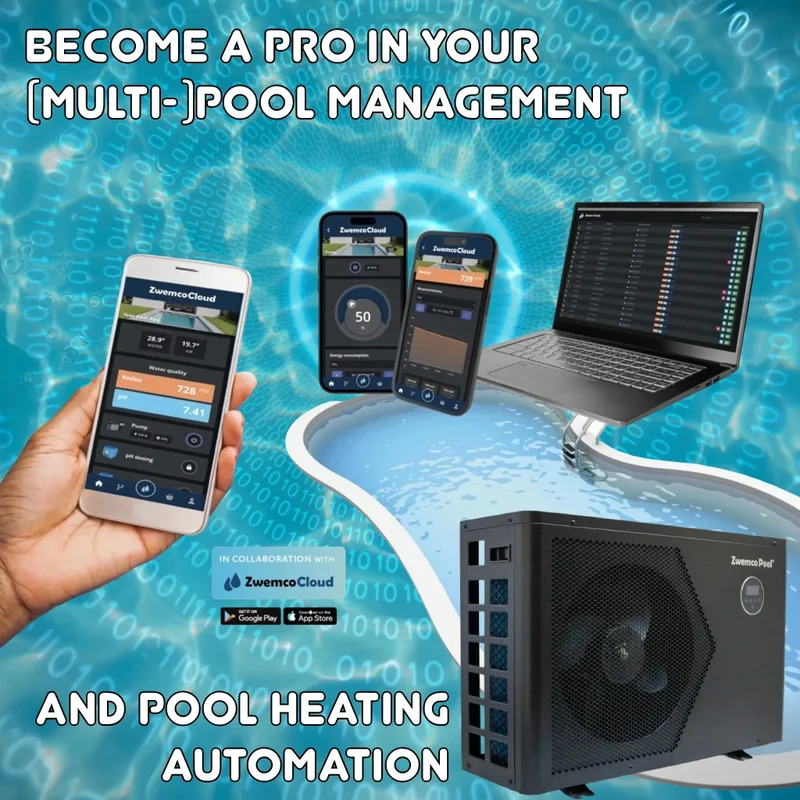 Pompe à chaleur Inverter 21 kW pour piscine jusqu'à 90 m³ - avec interface RS485