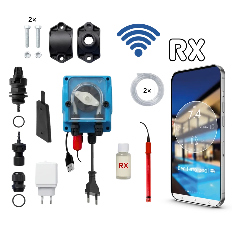WiFiPOOL UNO RX - Pompe doseuse MICRODOS - pilotage WiFi - kit complet - piscine jusqu'à 150m³