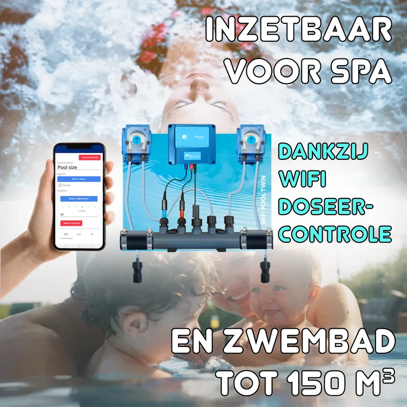Doseur liquide avec réglage pH et Chlore - pré-monté sur plaque pour piscine de 10 à 150m³
