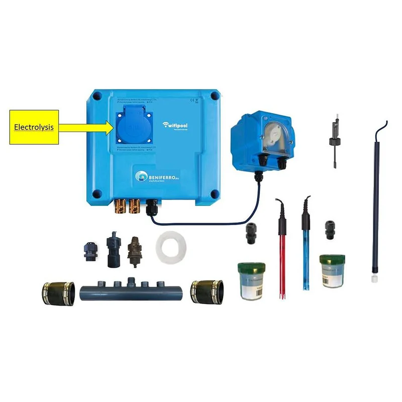 Appareil de contrôle d'électrolyse au sel kit bricoleur avec régulation pH et RX et prise au choix