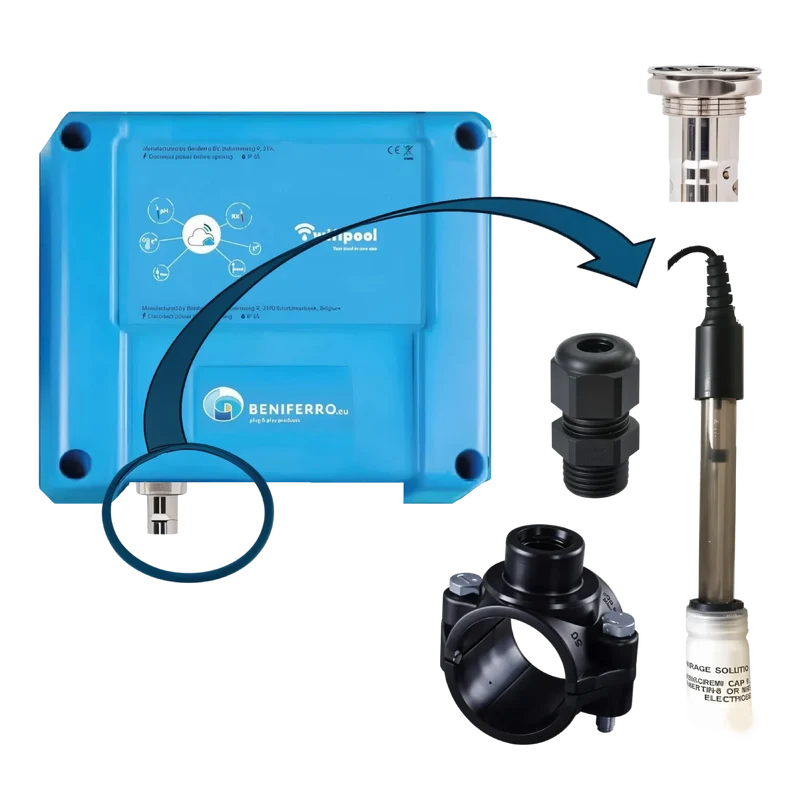 Mesure RX supplémentaire sur le boîtier de mesure et de contrôle CONNECT PRO - comprenant sonde RX (électrolyse au sel) et matériel d'installation