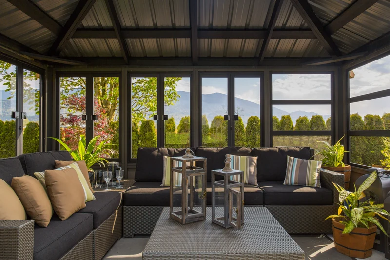 Pavillon Gazebo Stoneham 11' x 14' Gris de Visscher + BAIE
