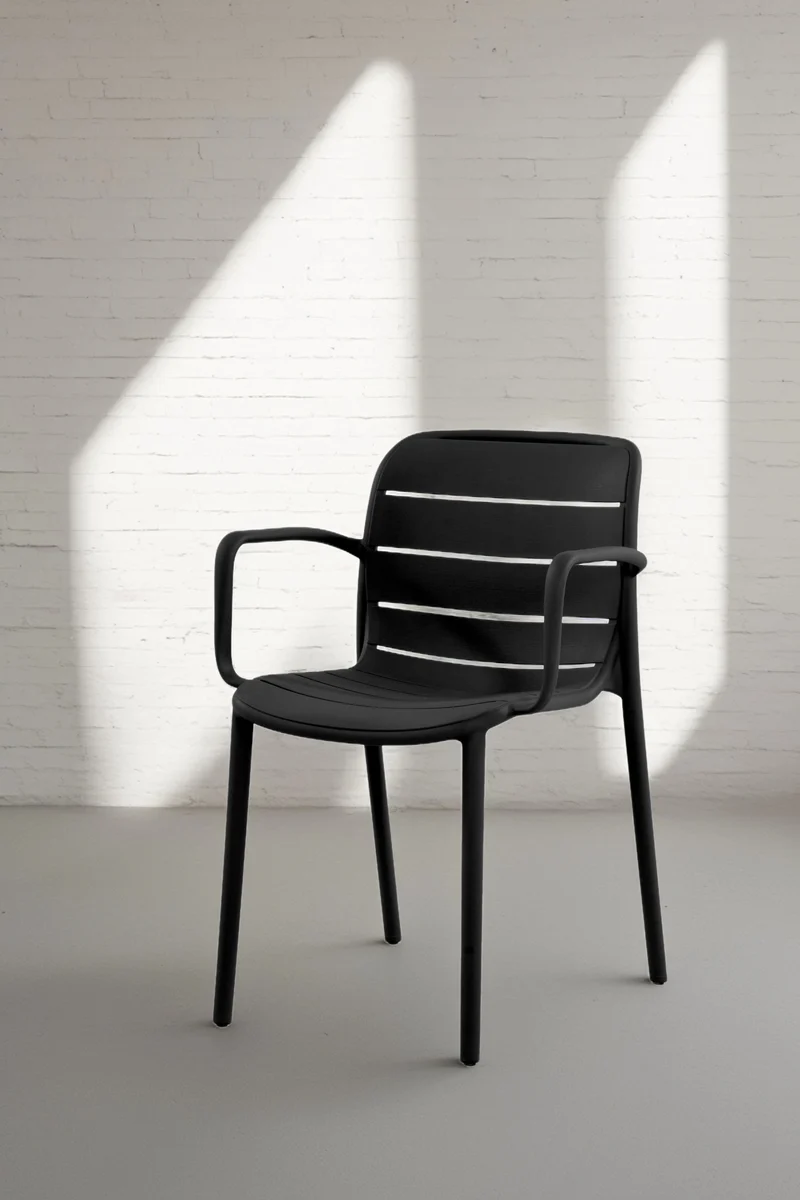 Chaise Summer w/Accoudoir Résine Noire F94