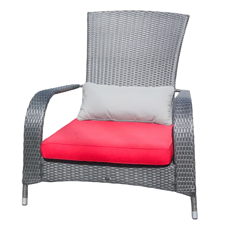 Fauteuil Classique Muskoka Noir / Coussins Rouges