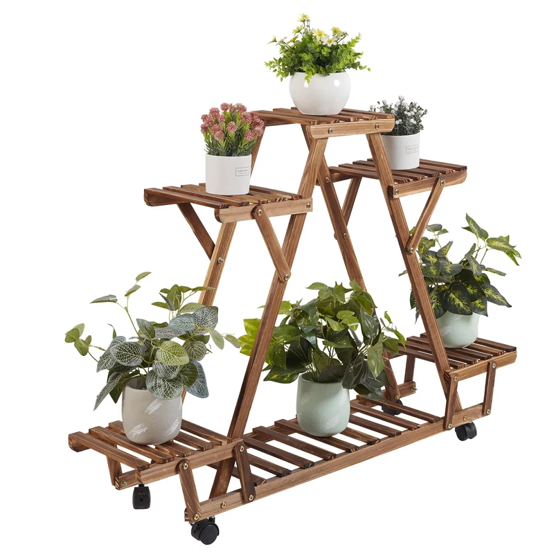 Porte Plante en Bois de Pin