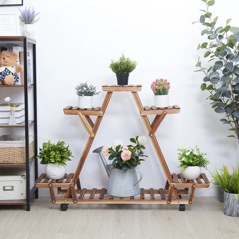 Porte Plante en Bois de Pin