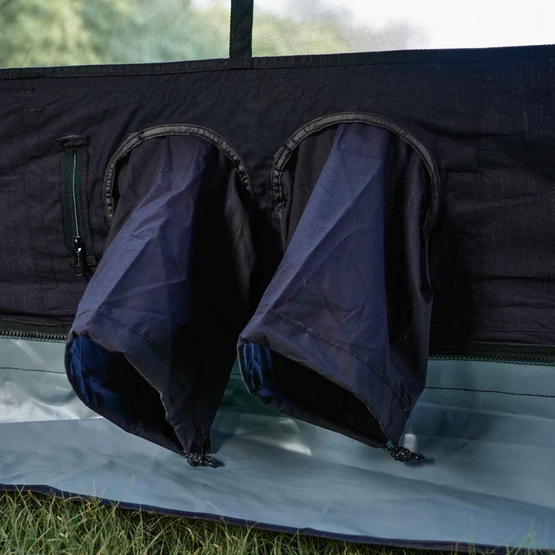 Coody Familia AirTent 13.6 Black – Inflatable Hot Tent with Stove Jack, 2–8 People + Caminus M Wood Stove
