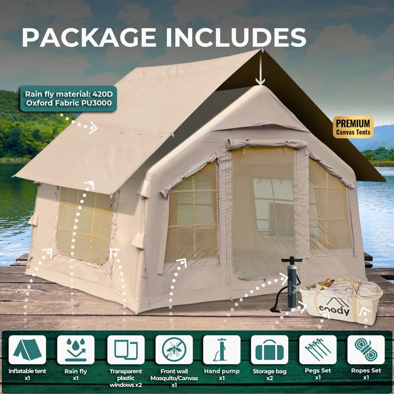 Coody 8.0 Air Tent Beige (1-4 Person) + Carpet for Coody 8.0