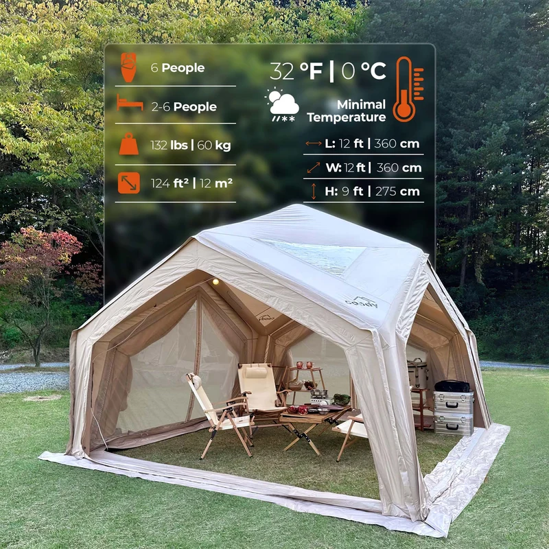 Coody AirTent Hub Beige (2-6 Person)+Electric Pump+Carpet+Ground Sheet+Air Sofa