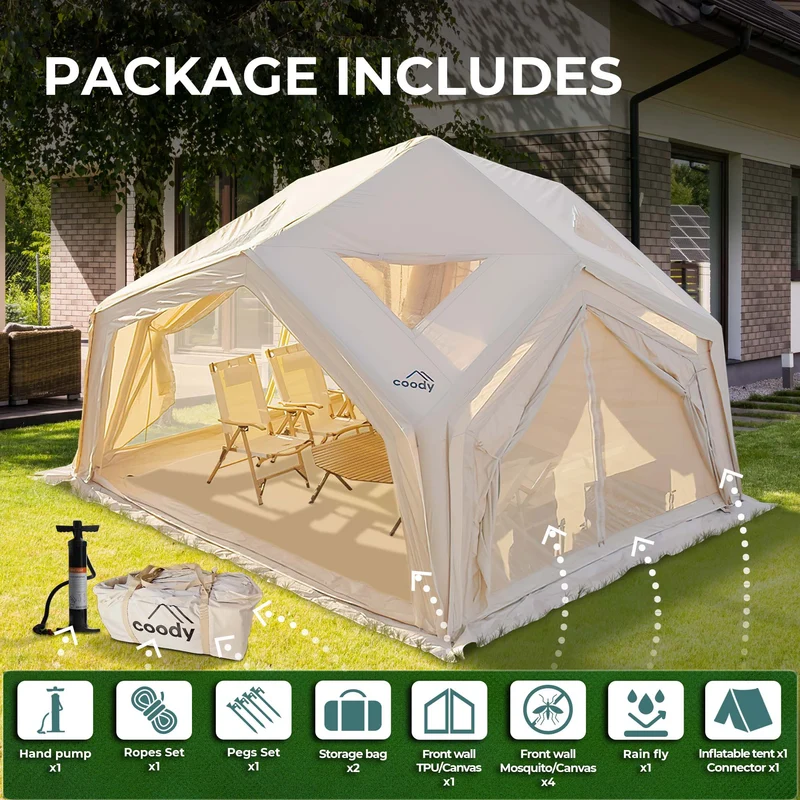 Coody AirTent Hub Beige (2-6 Person)+Electric Pump+Carpet+Ground Sheet+Air Sofa
