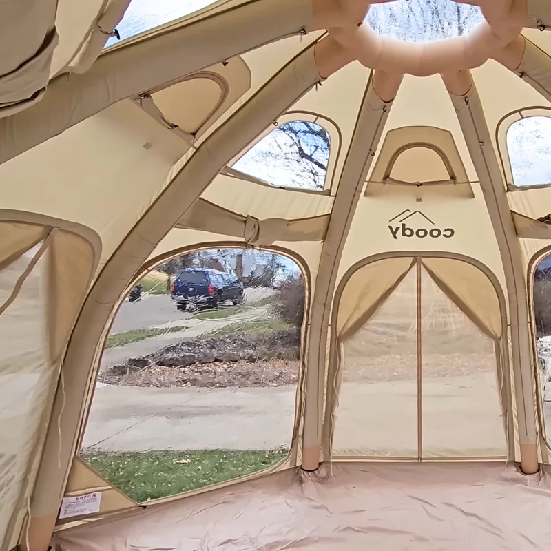 Coody Aurora Dome Beige (2-4 Person)+Carpet(Beige)+Electric Pump
