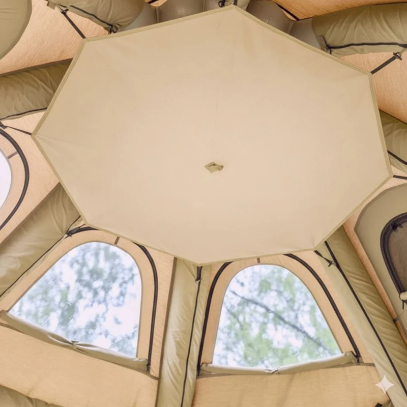 Coody Aurora Dome Beige (2-4 Person)+Carpet(Beige)+Electric Pump