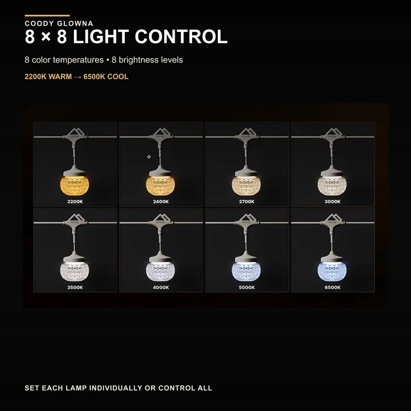 Coody Glowna Party Light SL-9 - 9-Light Modular LED Camping String Light