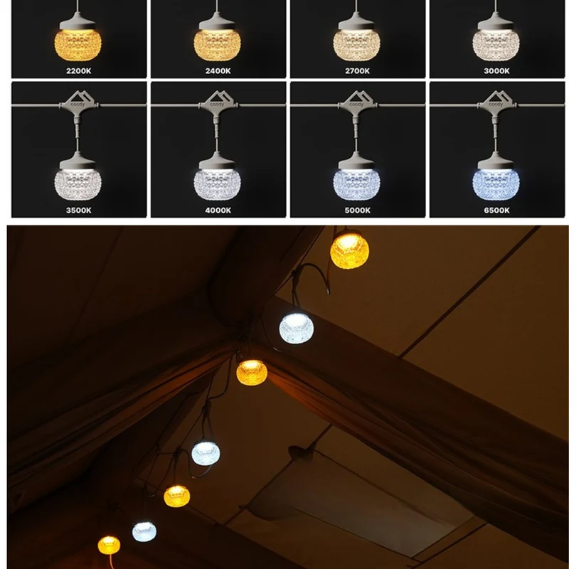 Coody Glowna Party Light SL-7 - 7-Light Modular LED Camping String Light