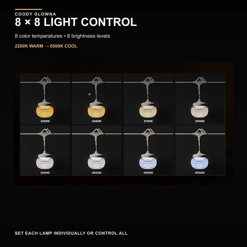 Coody Glowna Party Light SL-5 - 5-Light Modular LED Camping String Light