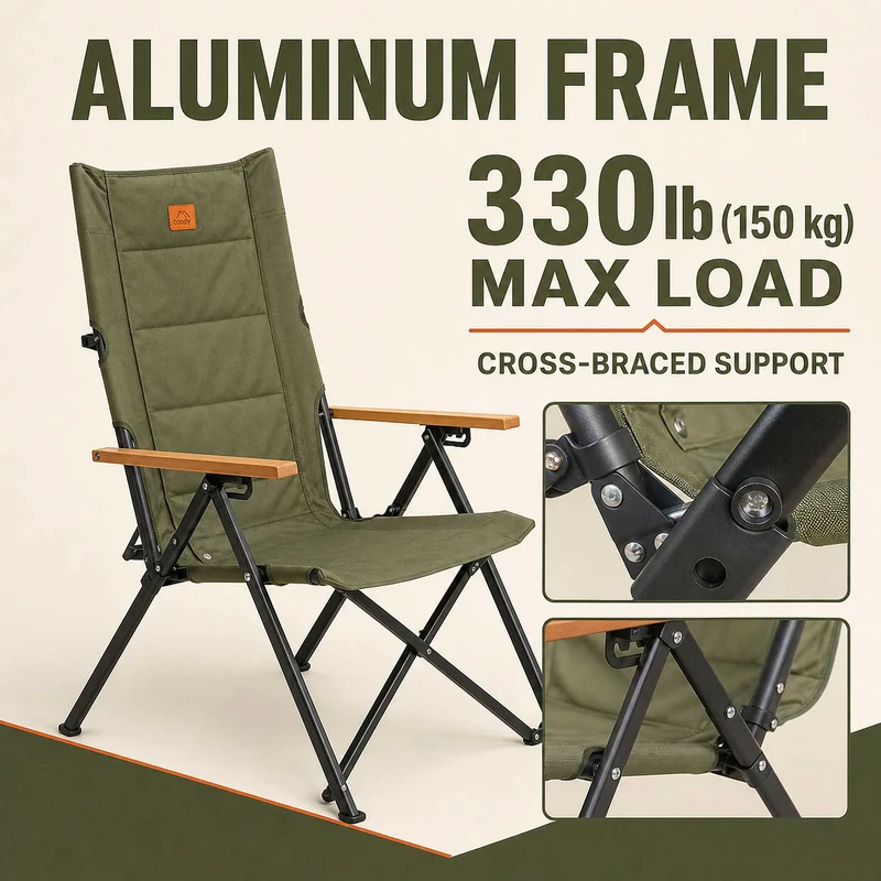 Coody Relax 4-Position Camping Chair – Green