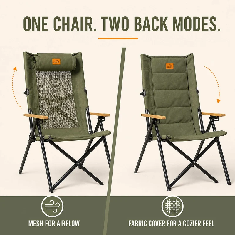 Coody Relax 4-Position Camping Chair – Green