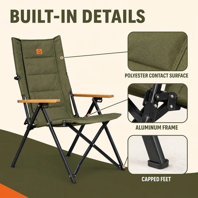Coody Relax 4-Position Camping Chair – Green