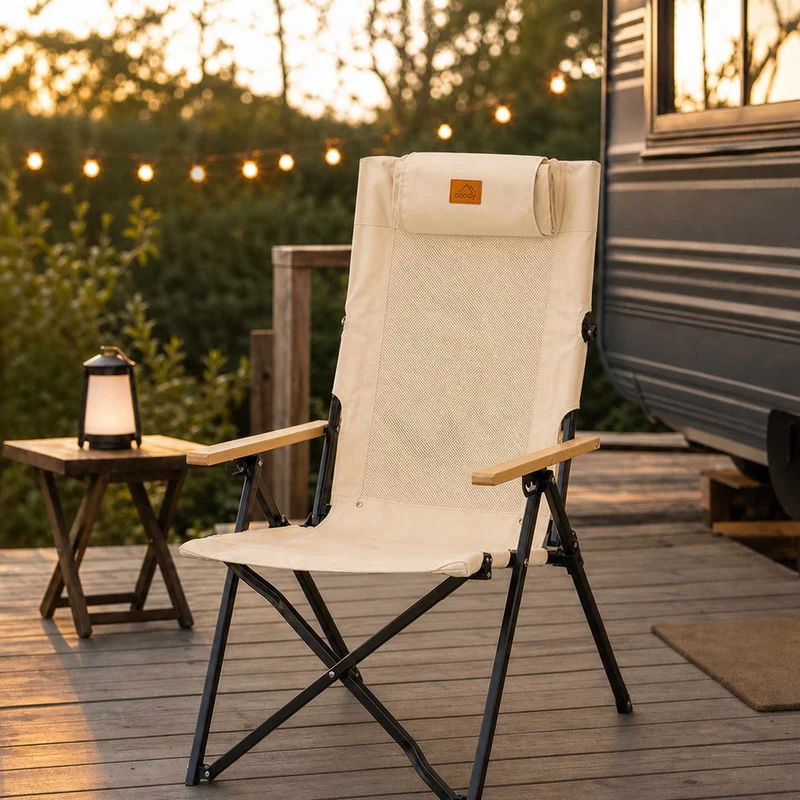 Coody Relax 4-Position Camping Chair – Beige