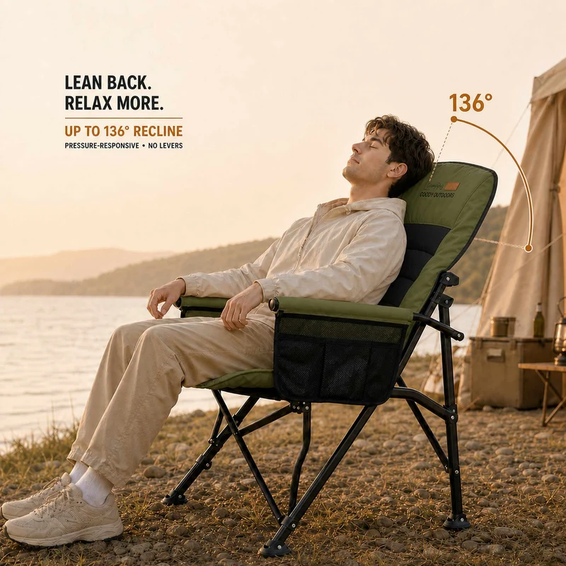 Coody Ouke Padded Camping Chair – Green