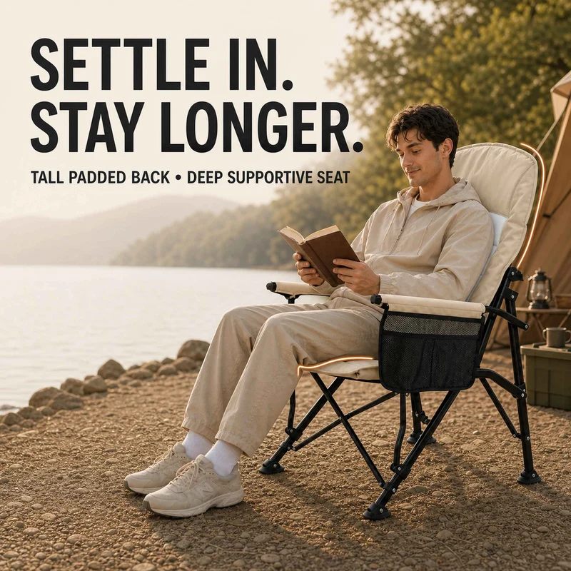 Coody Ouke Padded Camping Chair – Beige
