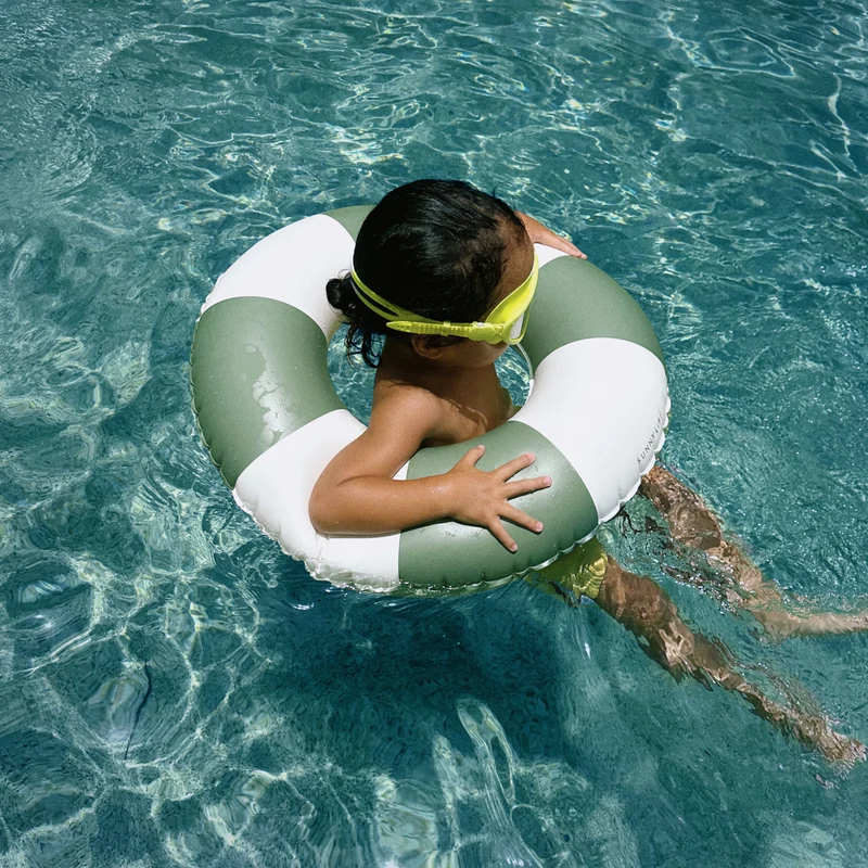 Mini Tube Pool Ring - Olive Stripe