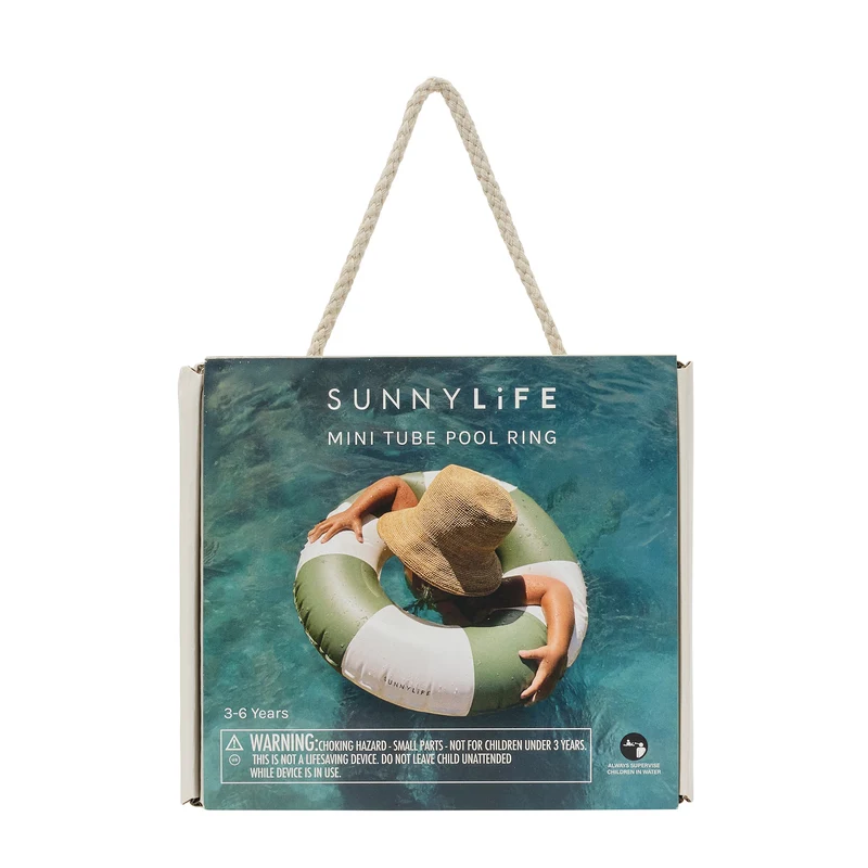 Mini Tube Pool Ring - Olive Stripe