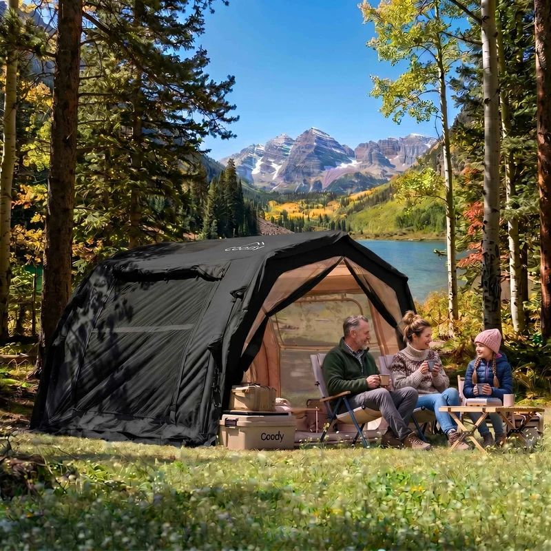 Coody 10.0 PRO Black Premium Family Inflatable Canvas Tent (2-4 Person)