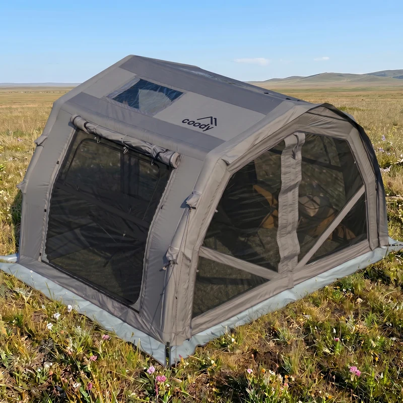Coody 10.0 PRO Gray Premium Family Inflatable Canvas Tent (2-4 Person)