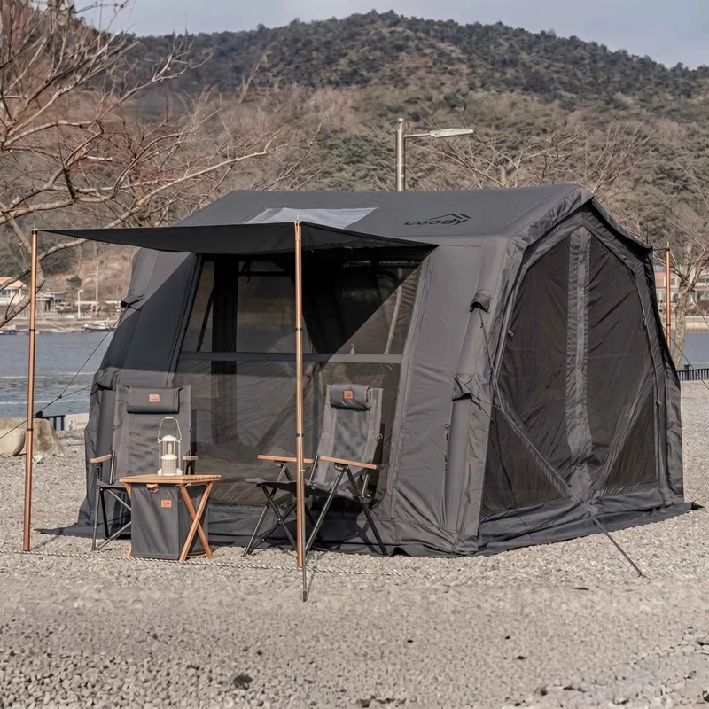 Coody 10.0 PRO Gray Premium Family Inflatable Canvas Tent (2-4 Person)
